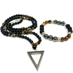 Punk necklace and bracelet set